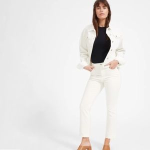 Everlane High Rise Kick Crop Jean in White